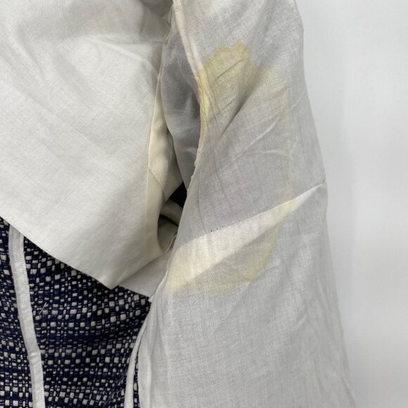 BOSS Hugo Boss Womens Tweed Linen Blend Cropped Blazer Jacket 8 Business Casual - Picture 7 of 9